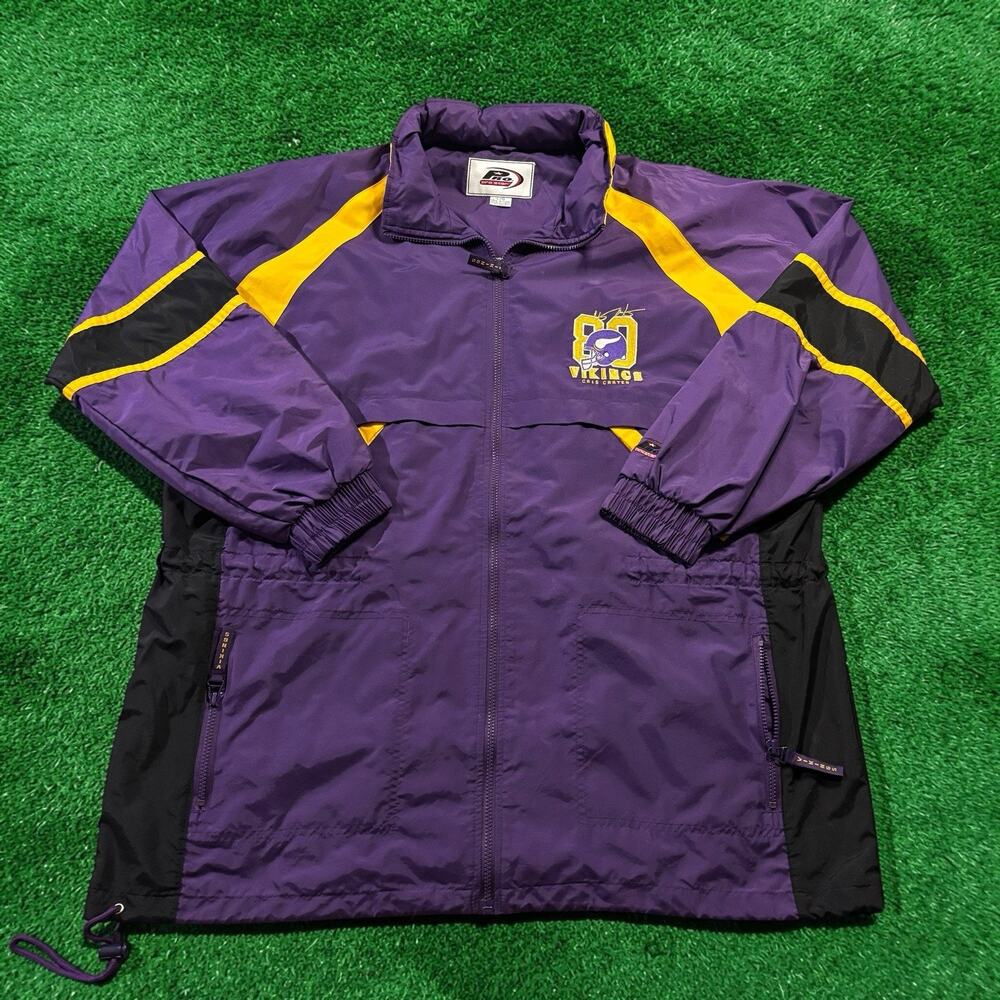 Vintage 90s Minnesota Vikings Cris Carter Pro Star Jacket Size L Windbreaker NFL